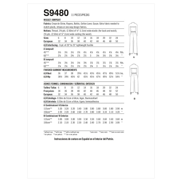 Simplicity S9480 Misses' Jumpsuit