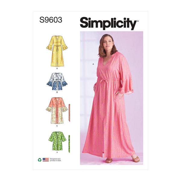 Simplicity S9603 Women's Caftans and Wraps