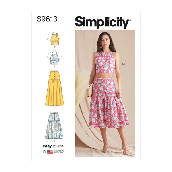 Simplicity S9613 Misses' Top and Skirts