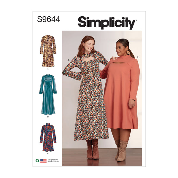 Simplicity S9644 Misses' and Women's Knit Dress in Three Lengths