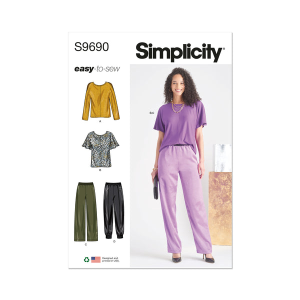 Simplicity S9690 Misses' Tops and Pull-On Pants