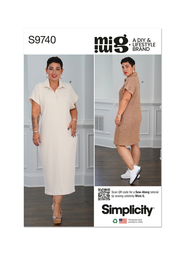 Simplicity S9740 Misses' Knit Dress in Two Lengths