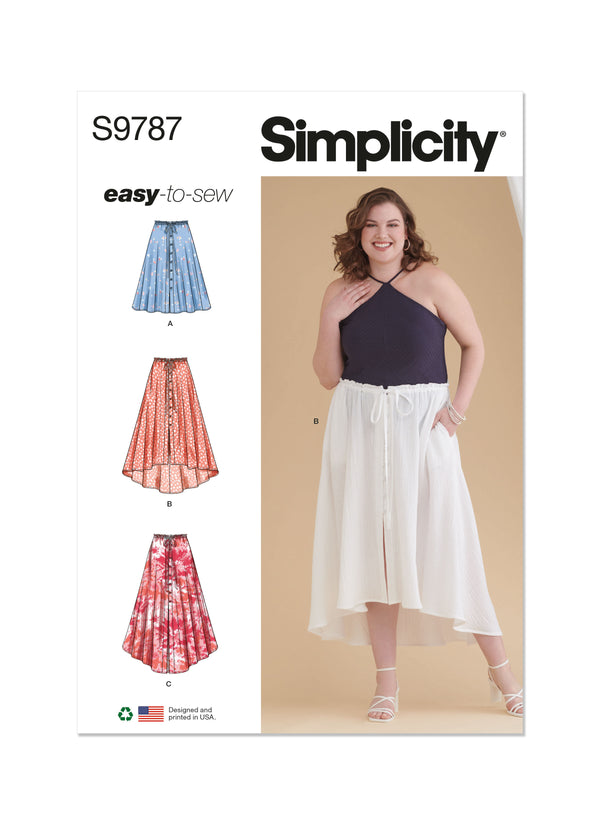Simplicity S9787 Women's Skirt With Hemline Variations