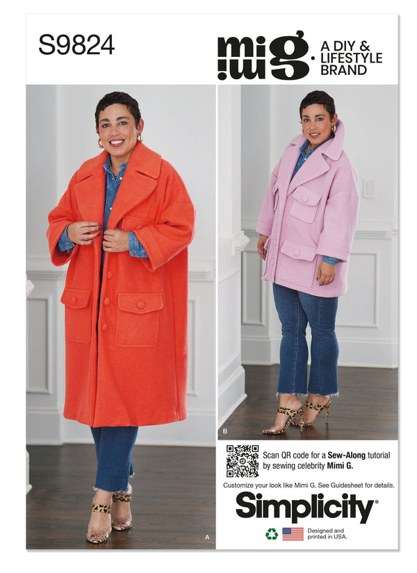 SIMPLICITY - S9824 Misses' Coat in Two Lengths by Mimi G Style