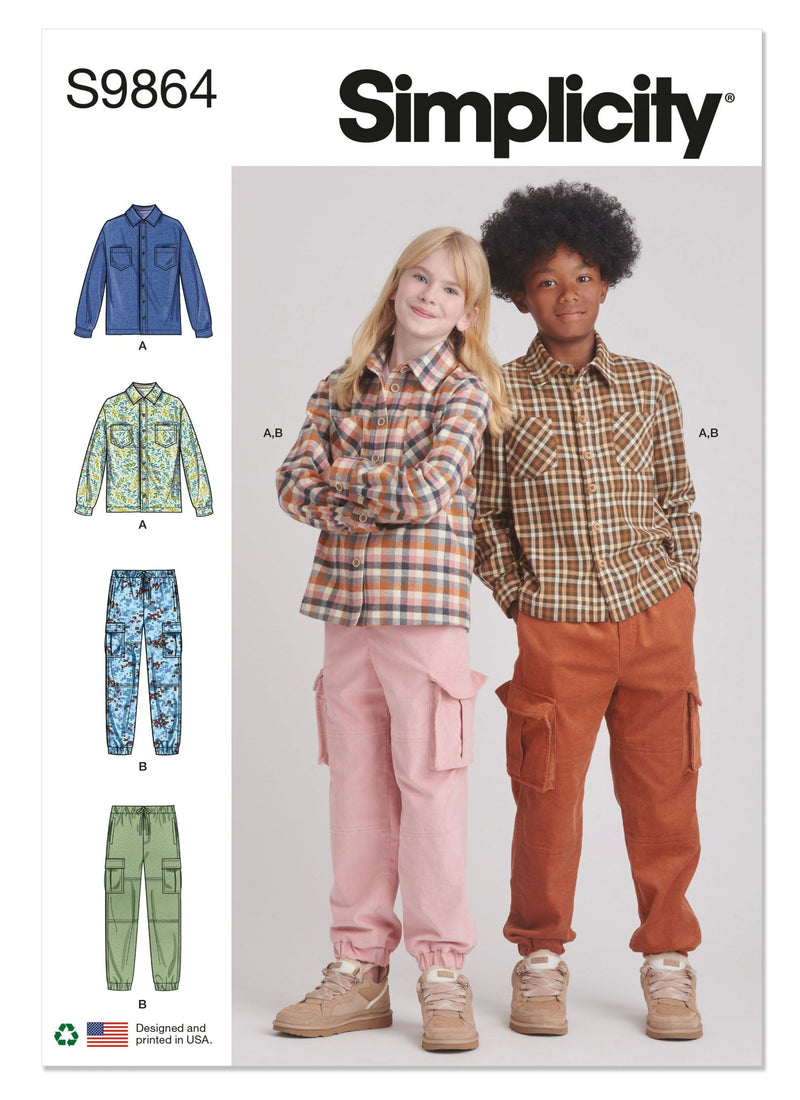 SIMPLICITY - S9864 Girls' and Boys' Shirt and Cargo Pants