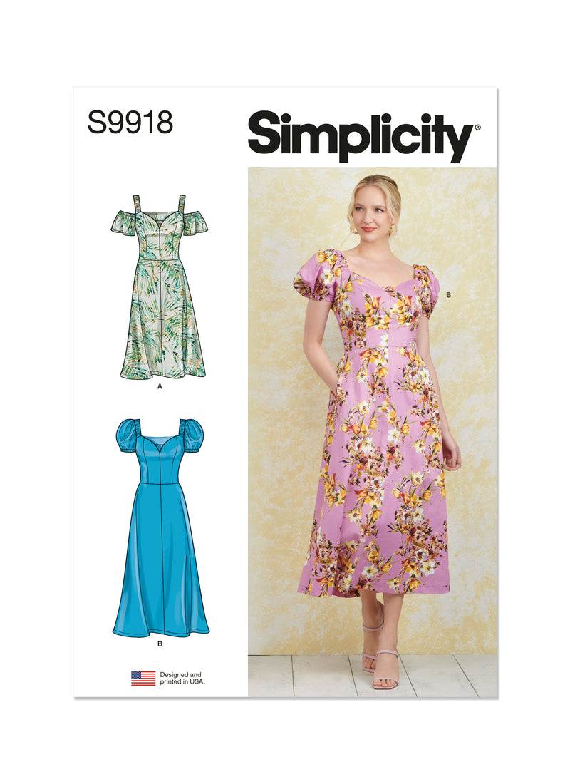 Simplicity - S9918 Misses' Dress with Sleeve and Length Variations