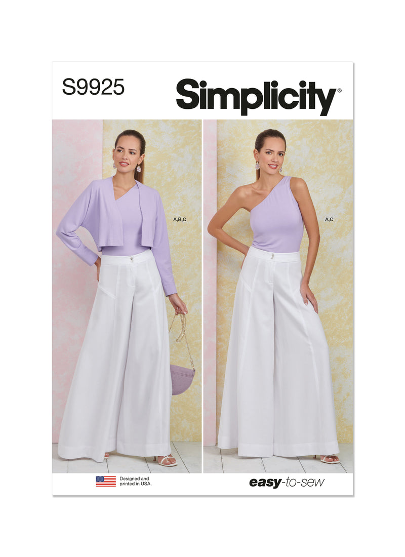 Simplicity - S9925 MISSES' Pants, Knit Shrug and Top