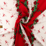 Printed Christmas Tabling Fabric - 002 - White