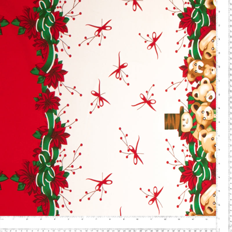 Printed Christmas Tabling Fabric - 002 - White