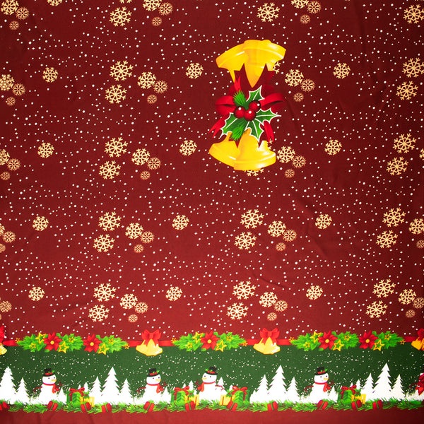 Printed Christmas Tabling Fabric - 003 - Burgundy