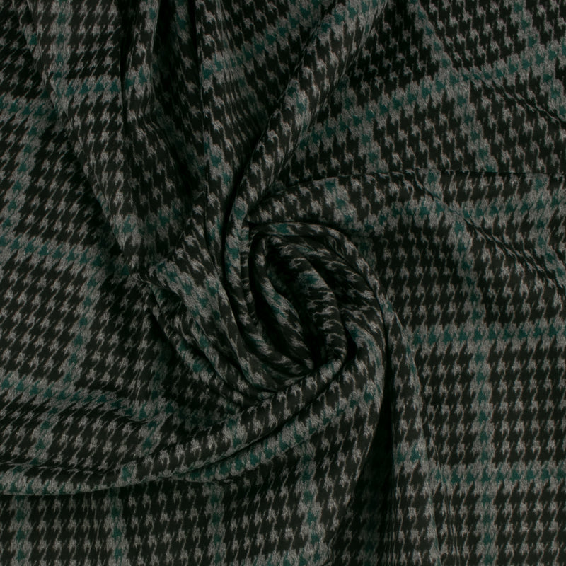 Stretch Plaid Suiting - YORK - 001 - Black & Green