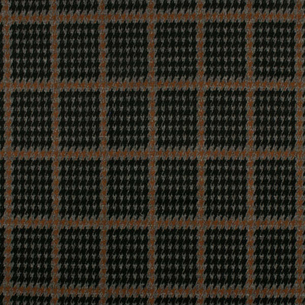 Tissu à Carreaux Extensible pour Costume - YORK - 005 - Noir et Brun