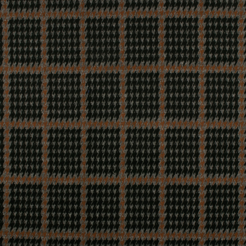 Tissu à Carreaux Extensible pour Costume - YORK - 005 - Noir et Brun