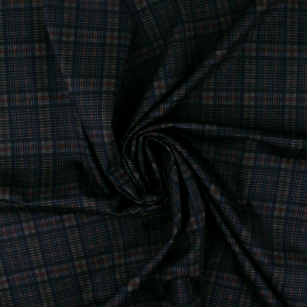 Stretch Plaid Suiting - YORK - 012 - Brown