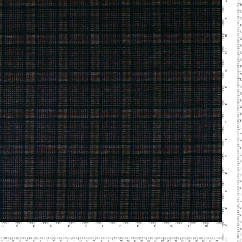 Stretch Plaid Suiting - YORK - 012 - Brown