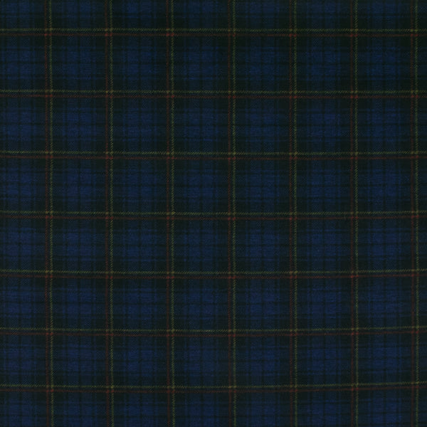 Stretch Plaid Suiting - YORK - 013 - Black & Blue