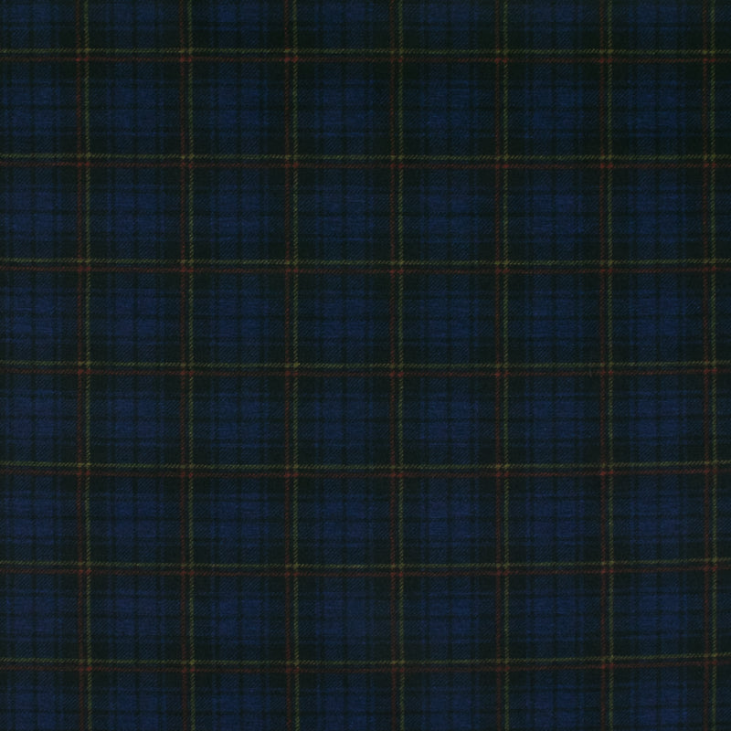 Stretch Plaid Suiting - YORK - 013 - Black & Blue