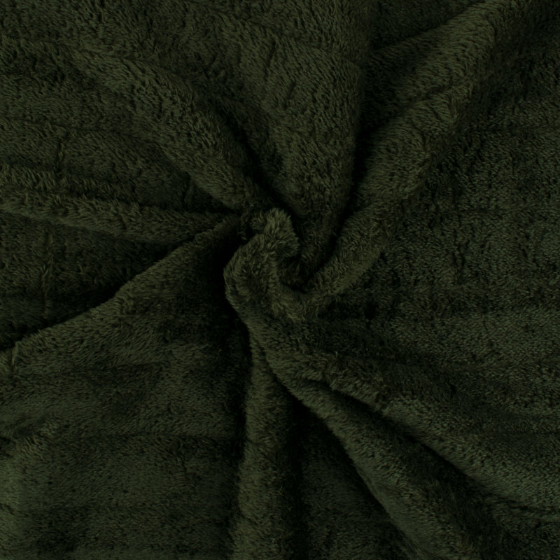 Quilted Poly Bonded To Chenille - OLIVER - 004 - Olive