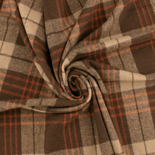 Tissu à Carreaux pour Veste - &lt;LUMBERJACK&gt; - 010 - Brun