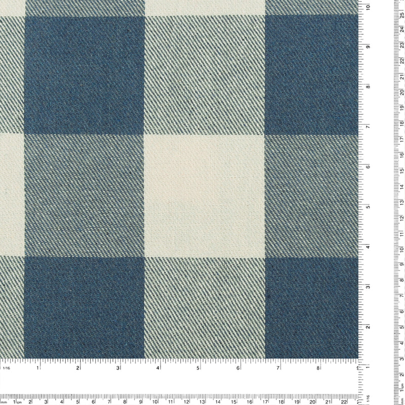 Tissu à Carreaux pour Veste - &lt;LUMBERJACK&gt; - 027 - Denim