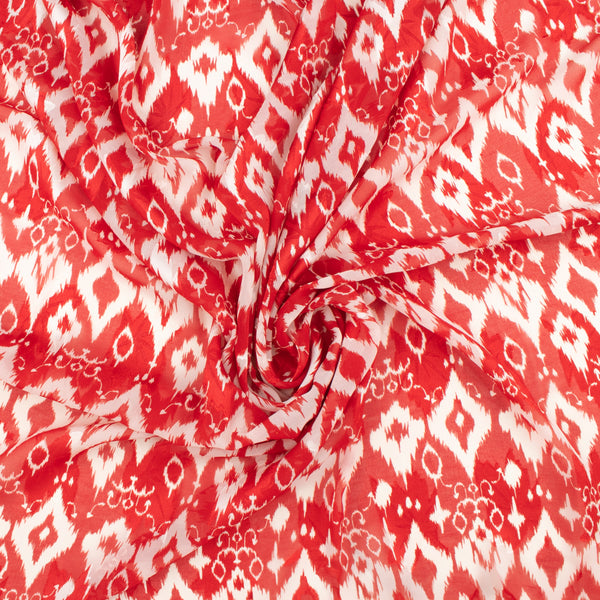 Chiffon Dobby Jacquard Imprimé - TANIA - 015 - Rouge