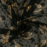 Chiffon Dobby Jacquard Imprimé - TANIA - 019 - Noir