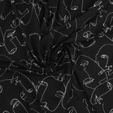 Printed Polyester - SABRINA - 006 - Black