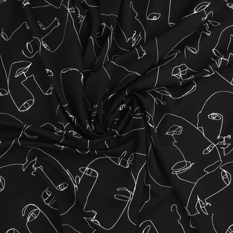 Printed Polyester - SABRINA - 006 - Black