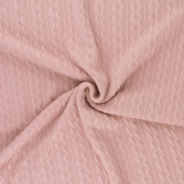 Tricot Torsadé - LYLA -012 - Rose Pâle