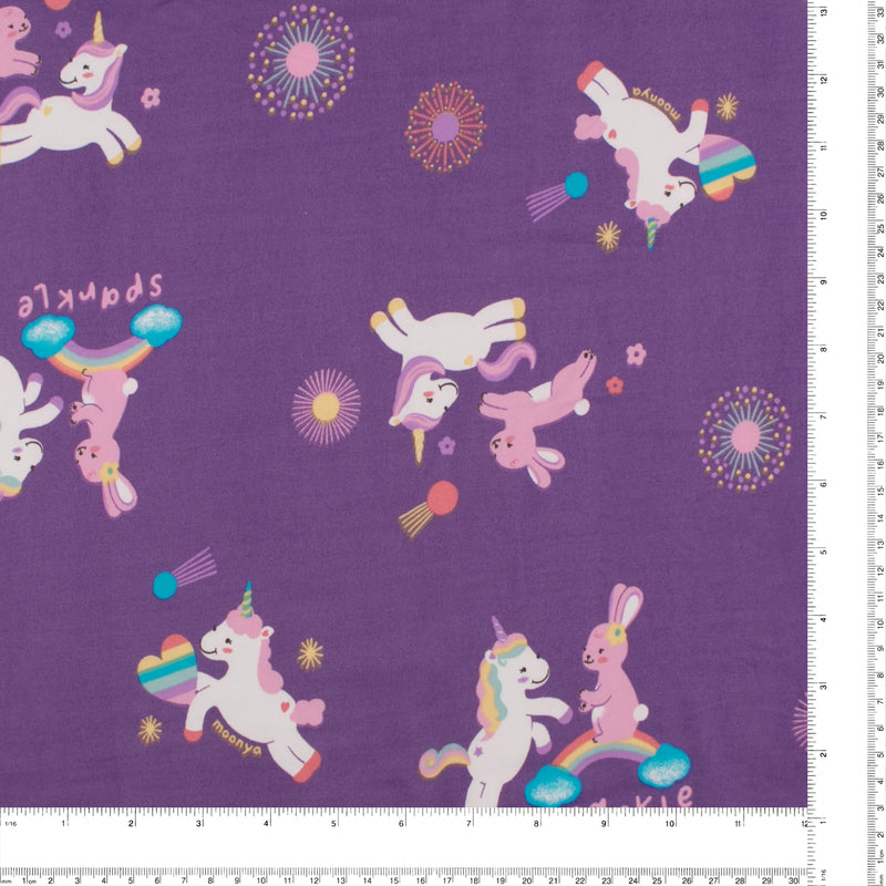 Soft Printed Knit - SLEEPOVER - 009 - Purple