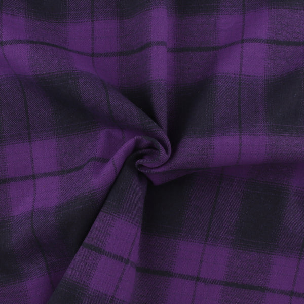 Brushed Cotton Plaid - NOAH - 005 - Purple