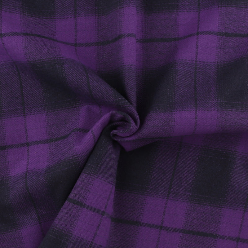 Tartan en Coton Brossé - NOAH - 005 - Mauve