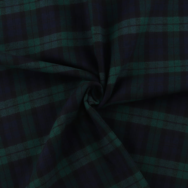 Tartan en Coton Brossé - NOAH - 006 - Vert