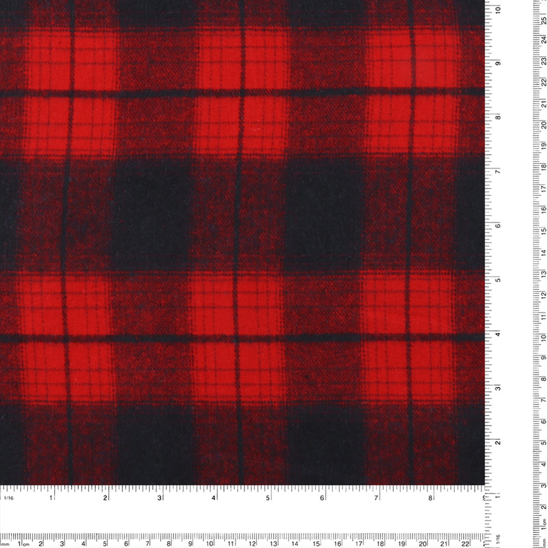 Tartan en Coton Brossé - NOAH - 007 - Rouge