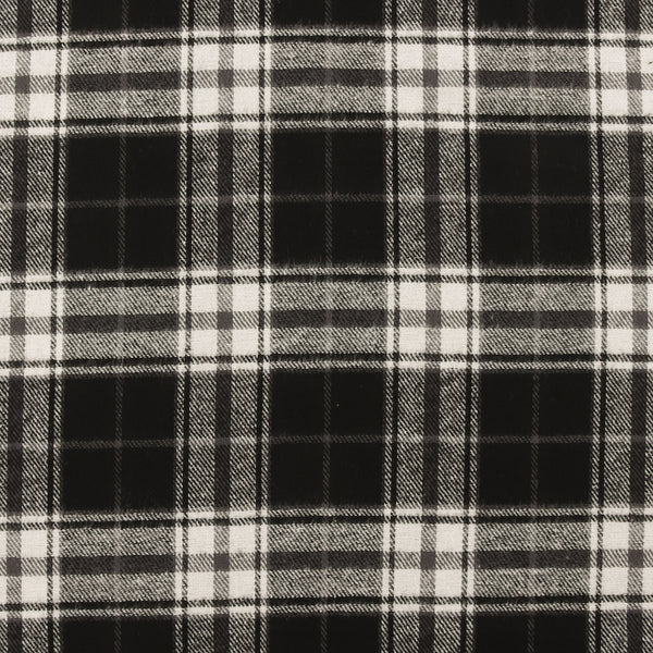 Tartan en Coton Brossé - NOAH - 008 - Noir