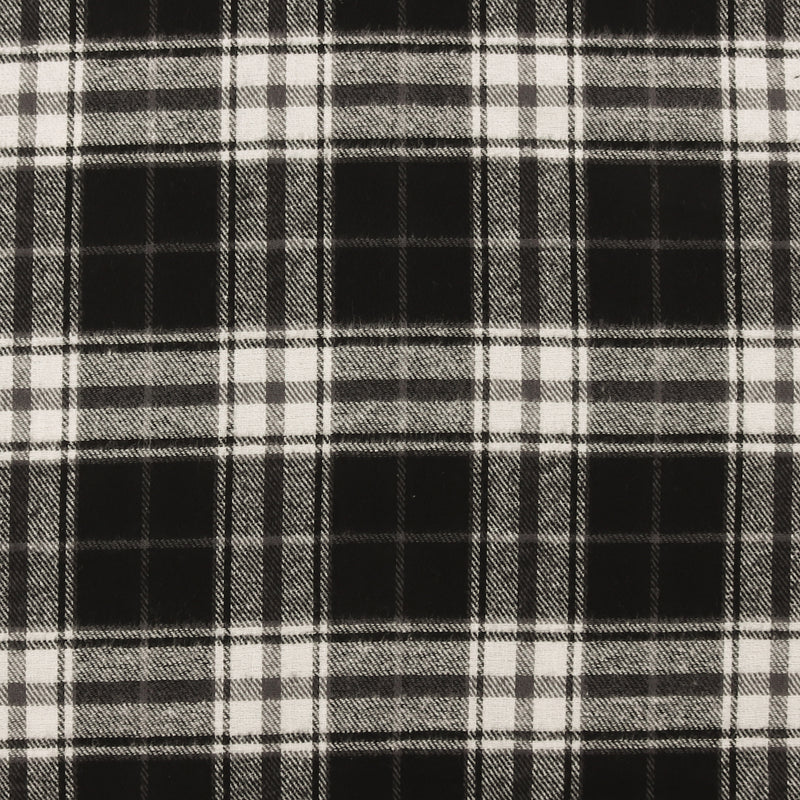 Tartan en Coton Brossé - NOAH - 008 - Noir