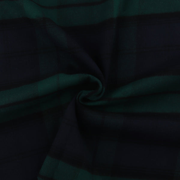 Tartan en Coton Brossé - NOAH - 009 - Vert