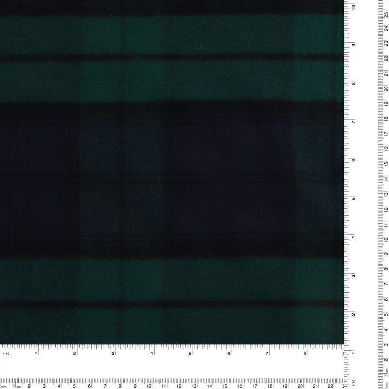 Tartan en Coton Brossé - NOAH - 009 - Vert