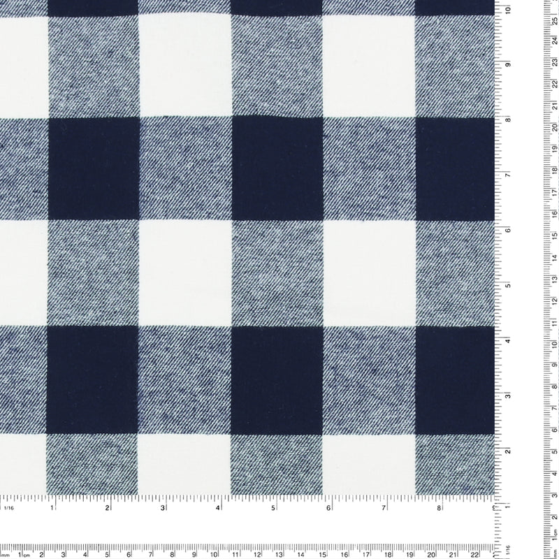 Tartan en Coton Brossé - NOAH - 010 - Marine