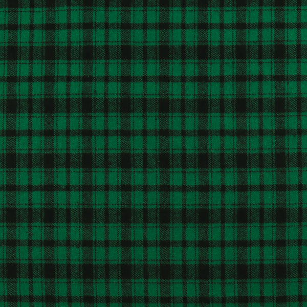 Tartan en Coton Brossé - NOAH - 012 - Vert