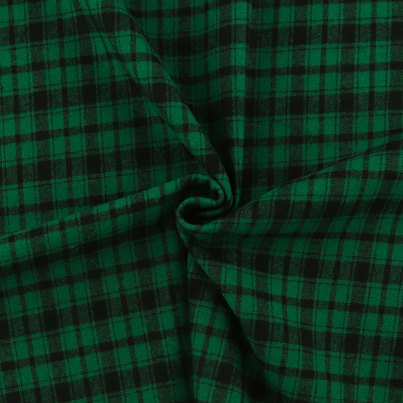 Tartan en Coton Brossé - NOAH - 012 - Vert