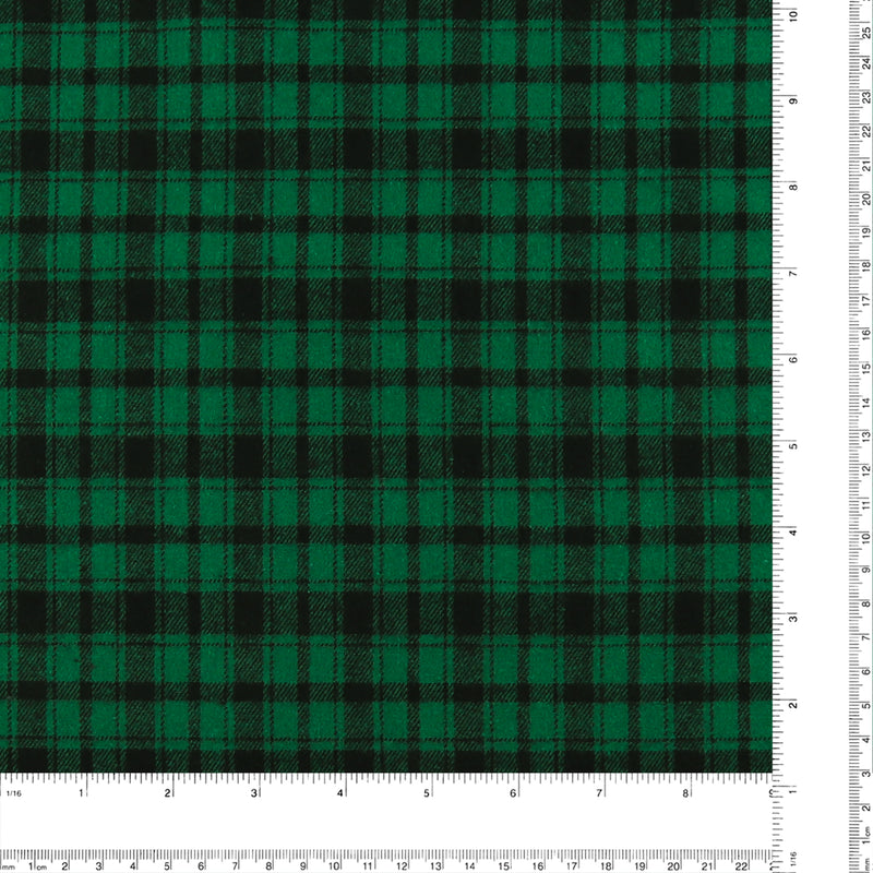 Tartan en Coton Brossé - NOAH - 012 - Vert