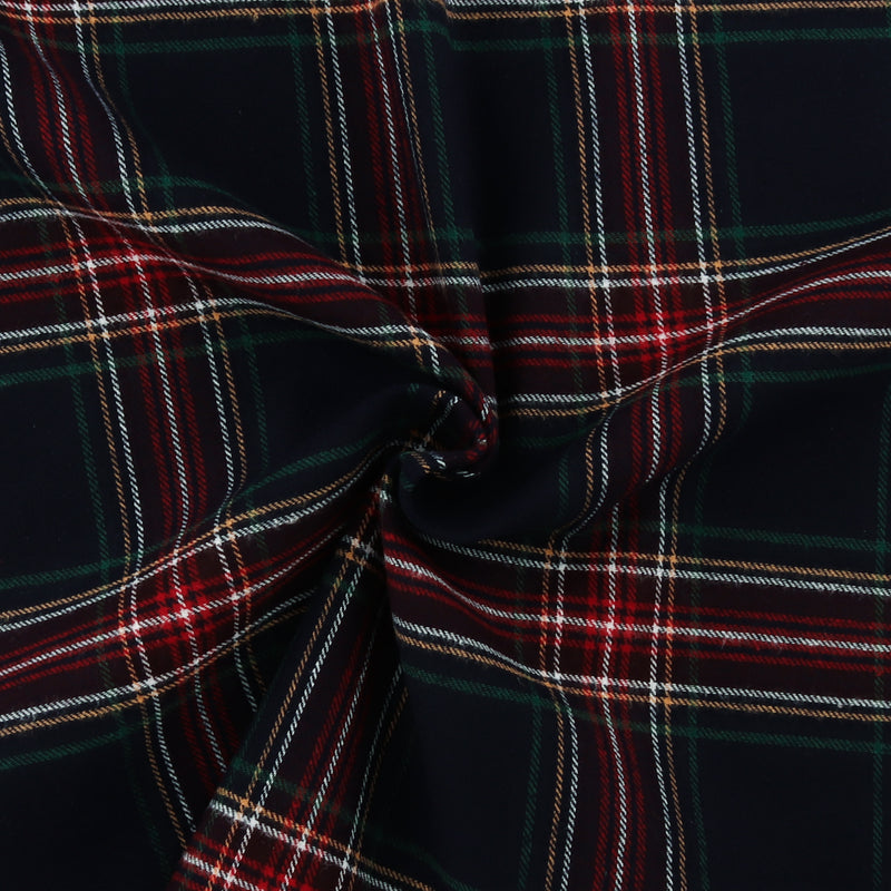 Tartan en Coton Brossé - NOAH - 013 - Marine