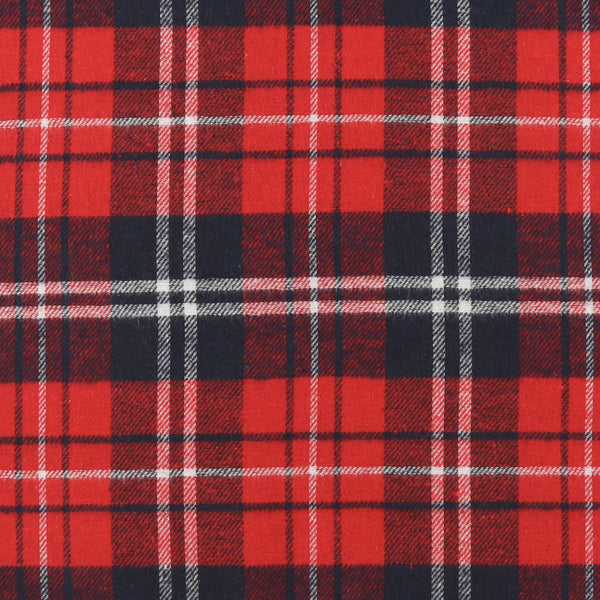 Tartan en Coton Brossé - NOAH - 016 - Rouge