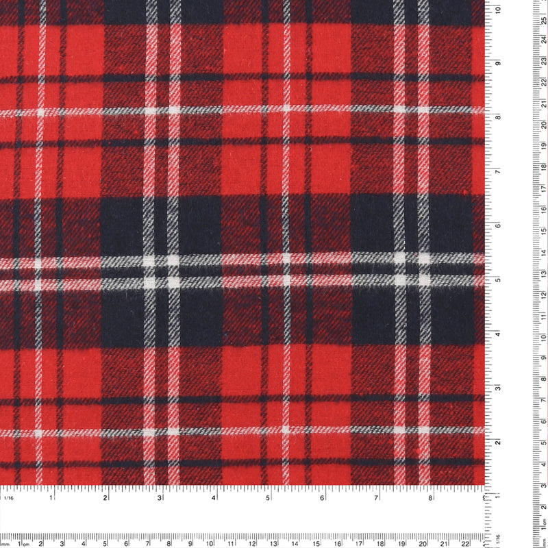 Tartan en Coton Brossé - NOAH - 016 - Rouge