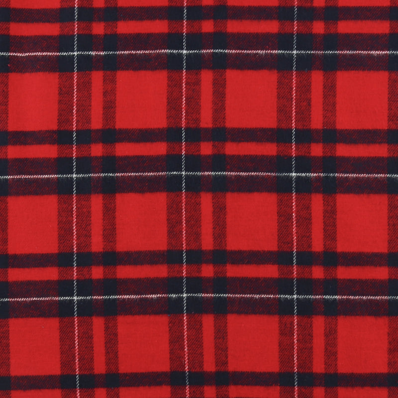 Tartan en Coton Brossé - NOAH - 017 - Rouge