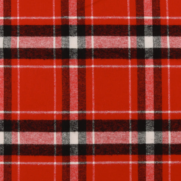 Tartan en Coton Brossé - NOAH - 020 - Rouge