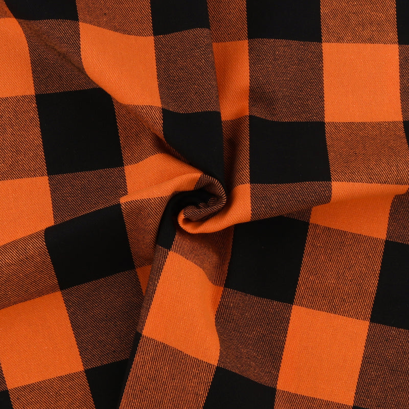 Tartan en Coton Brossé - NOAH - 024 - Orange