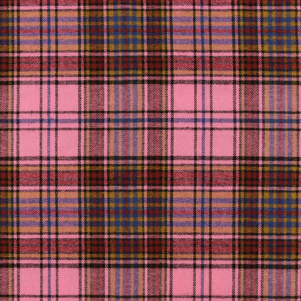 Tartan en Coton Brossé - NOAH - 025 - Rose