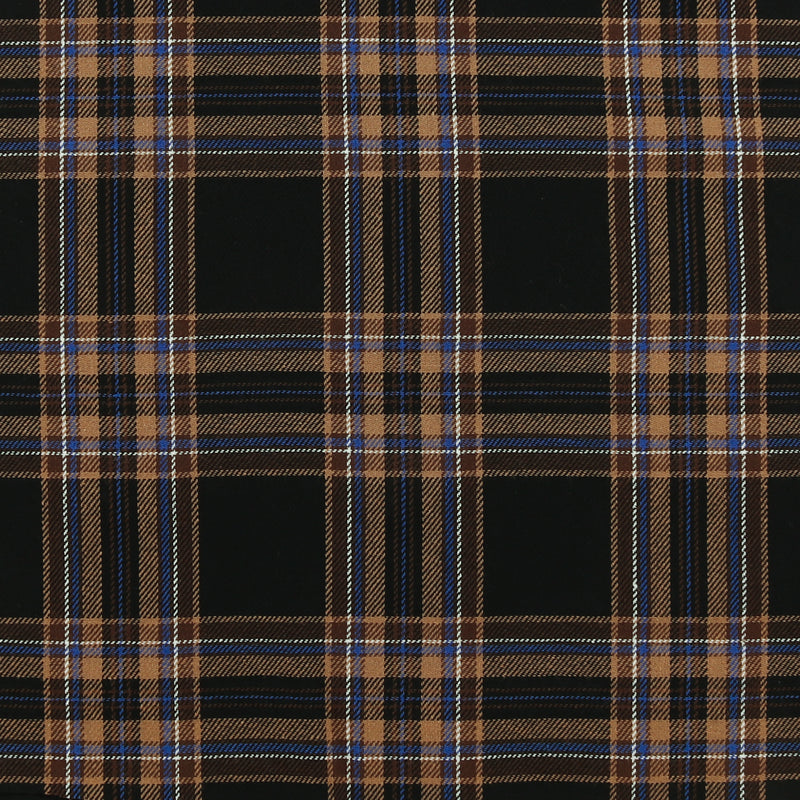 Tartan en Coton Brossé - NOAH - 026 - Noir